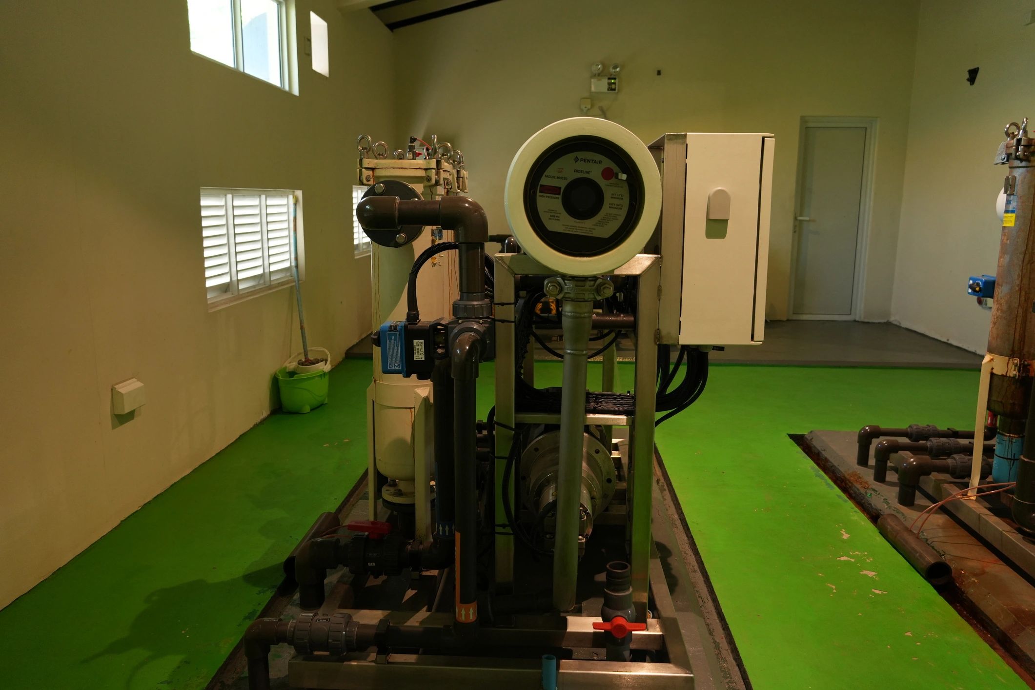 Industrial facility with equipment and piping